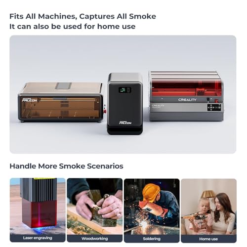 Creality Falcon AP1 Smoke Cleaner for Falcon A1/Falcon A1 Pro, Smart Laser Engraving Air Purifier with 360° Airflow, Suction Power 250m³/h, Real Time Display