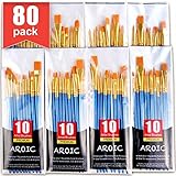 Paint Brush Set, Nylon Hair Brushes for Acrylic Oil Watercolor Painting Artist Professional Painting Kits (80 Pack)