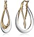 14k Gold Two-Tone Double Crossover Hoop Earrings (1.4