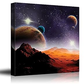 Rocky Mountains with View to Various Planets