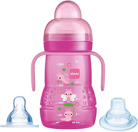 Biberón Y Vaso 2 En 1 Béaba - Vaso Con Pajita Infantil Antigoteo, Fácil De Abrir, Asas Extraíbles, 300 Ml, Color Arcilla