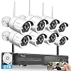 【Upgraded 5MP & 2 Way Audio】 Wireless Security Camera System, CKK 5MP 8 CH Wireless Surveillance NVR with 2TB Hard Drive…