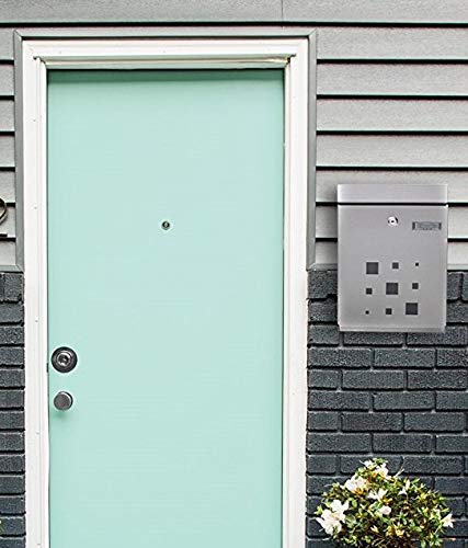 PEELCO Modern Stainless Steel Mailbox - Vertical Wall Mount - Powder Coated Galvanized - Weather Proof - Lockable w/Spare Keys (Stainless Steel w/Black Trim) - Thumbnail 2