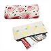 Lovely Fruit Canvas Pencil Bag Holder Pen Case Stationery Makeup Cosmetic Pouch Bag with Zipper (Set of 2, Pineapple & Watermelon)
