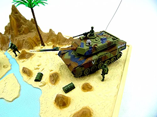 RC Battling Tanks -Set of 2 Infrared Radio Remote Control Battle Tanks with Play Terrain and Military Army Action Figures - RC Tanks - Thumbnail 3