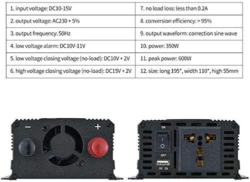 パワーインバーター600W変調波DC 12V 24V〜110V 220V ACカーインバーター、LEDディスプレイ付きUSBカーアダプター付き