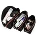 SPSHENG Makeup Bag,Cosmetic Bag Set of 3,Nylon Travel Toiletry Bag Accessories Organizer Black