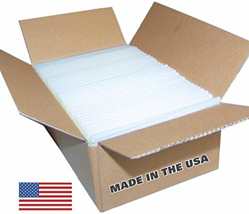 USA Glue Sticks Full Size - 6 lb Box 7/16" x 10" (approx. 110 Sticks) - Clear, High Strength, Quality Bond - Made in the USA