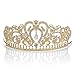 Topwedding Gold Wedding Crown Rhinestone Bridal Tiara Headband Crystal Pageant Headpiece Hair Accessories for Women