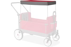 EISZHJK Wagon Canopy Attachment Compatible with Radio Flyer, Portable Replacement Canopy, Removable Awning Shade Cover for Wagon, Easy to Fold and Install, for Camping, Picnic and Beach, Red