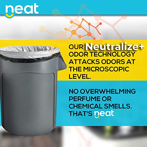 Neat 30 Gallon Drawstring Trash Bags - (MEGA 120 COUNT) - Triple Ply Fortified, Eco-Friendly 50% Recycled Material, Neutralize+ Odor Technology, Reversible Black and White Garbage Bags