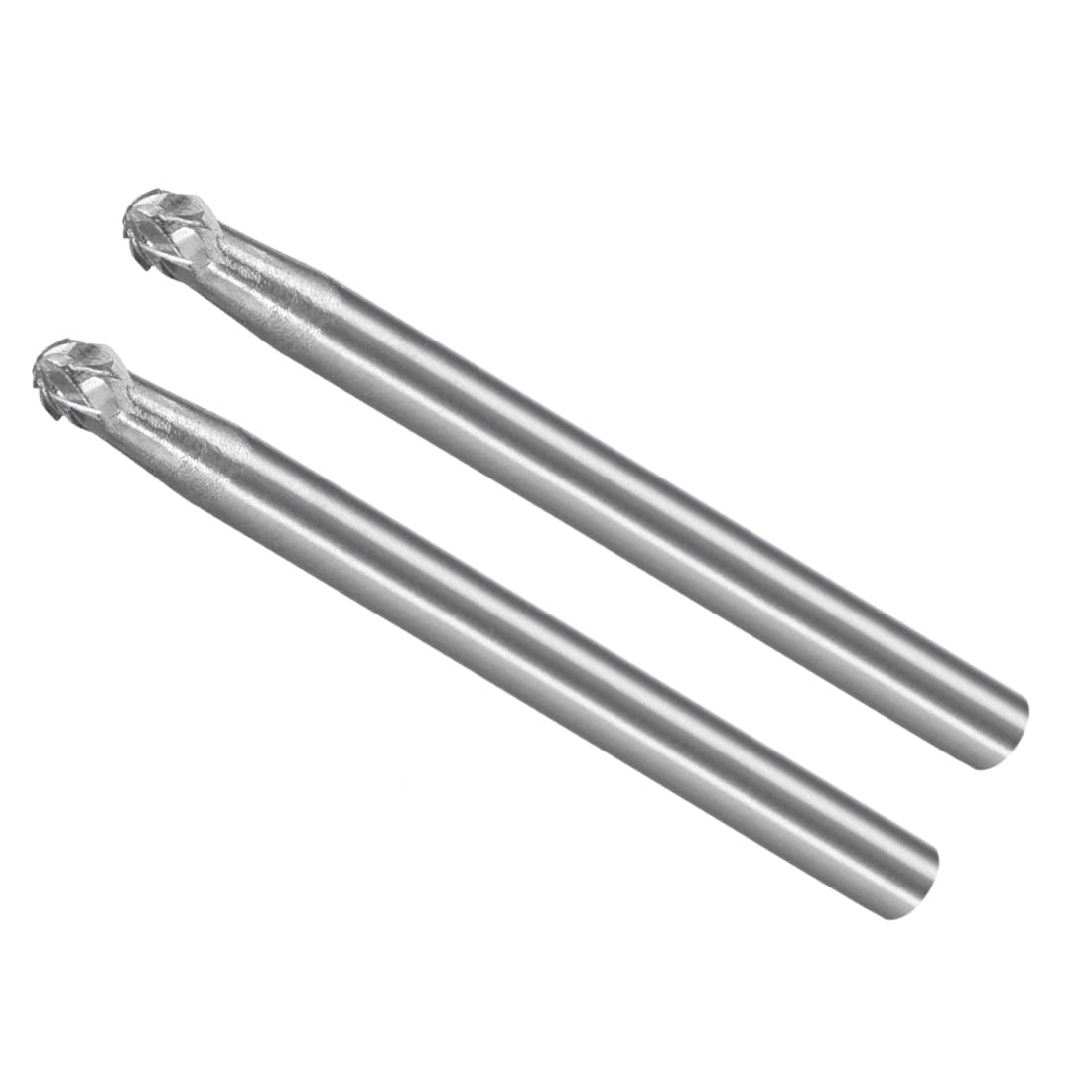 CoCud Tungsten Carbide Rotary Burrs File, 1/8" Shank 1/8" Dia, Double Cut Ball Shape Rotary Burrs Tool - (Applications: for Metal Carving), 2-Pieces