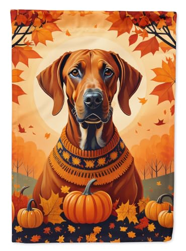 Caroline's Treasures DAC1066GF Rhodesian Ridgeback Fall Garden Flag Mailbox Fla…