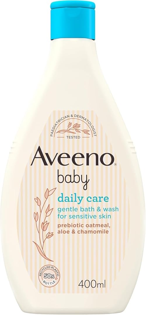 AVEENO Baby Daily Care Gentle Bath & Wash (1 x 400ml), Tear-Free Baby Wash with Gentle Fragrance with Prebiotic Colloidal Oatmeal, Gently Cleanses & Leaves Skin Feeling Moisturised, For Sensitive Skin