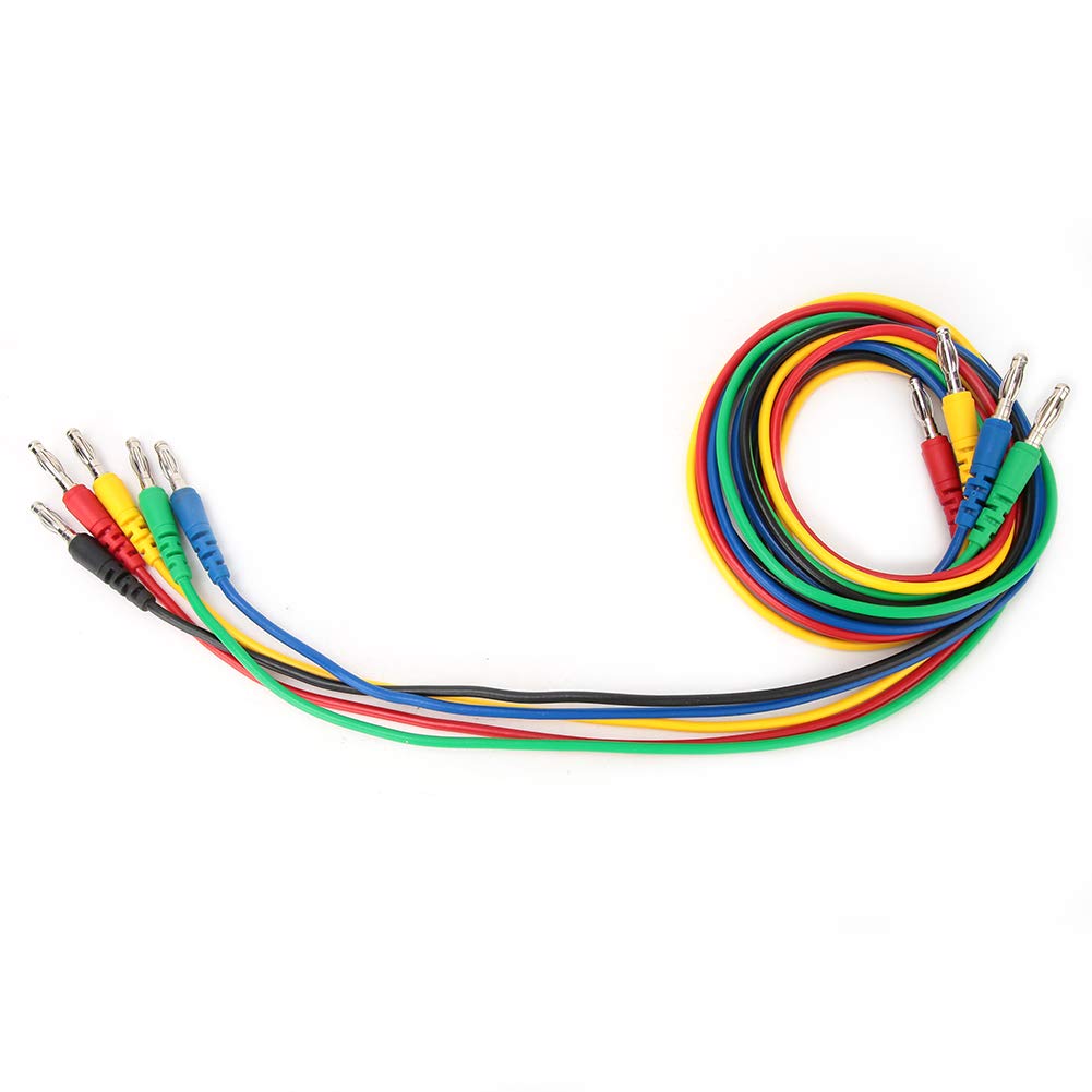 Qioni Banana Test Lead, p1043 4mm Flexible Banana Plug Test Line Multi-Purpose Test Lead Kit Male to Male Multimeter Wire Cable, Safe, Accurate