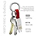 SAMEIRO Multi Charging Cable Portable Keychain Charger Cables Short Small Charging Cord Type C Micro USB 8P 3 in 1 Fast Data Cable Compatible iOS Android All Smart Phones and Smart Device (RED)