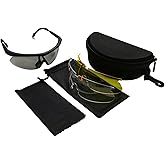 EARMOR Shooting Glasses With UV400 Protection, Anti Fog And Wind Safety Glasses for shooting, cycling, driving (3 Colors of Lens per pack)