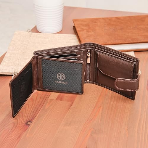 HansGo Wallets for Men Leather - Wallet with Style - Men's Wallet Handmade Genuine Leather - Wallets with RFID - The Comfortable Wallet - Wallets for Men - Original Gifts.