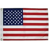 Taylor Made 50 Star U.S. Flag for Boats, 12" x 18", Brass Grommets, Water Repellent 200 Denier Nylon, American Made, Reinforced Heading - 2020109156
