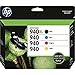 HP 940XL Black Ink Cartridge and HP 940 Colors Standard Yield Cartridges Four Color Combo Pack. Part HP CZ143FN. 1 Pack of 4.