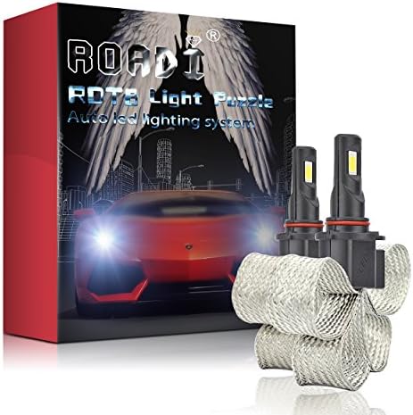 Roadi Led Headlight Bulbs Conversion Kit - All in one - 7600Lm 6000K 60W Cool White - Light puzzle - 9005(HB3) - 2 Yr Warranty