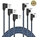 CTREEY USB Type C Cable, 90 Degree 3 Pack 3ft 6ft 10ft Nylon Braided Long Cord USB Type A to C Charger for MacBook, LG G6 V20,Google Pixel, Nexus 6P Samsung Galaxy S8+ (Black/Blue)