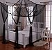Heavenly 4-Post Bed Canopy, Black