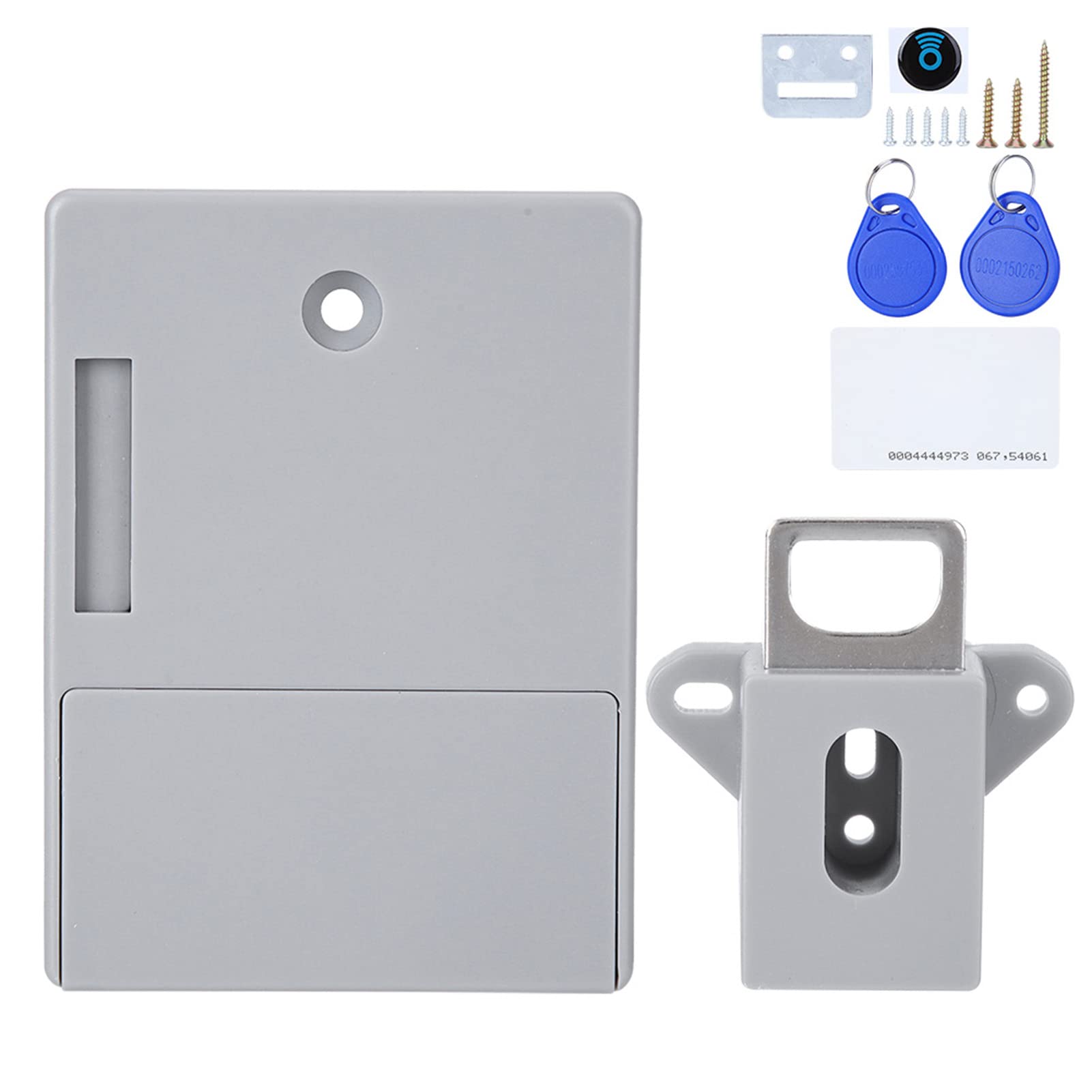 125KHz Smart Cabinet Lock, Electronic RFID Card Opening for Wardrobe Sauna Libraries, Factories and Offices Locker - No Drill (Gray)
