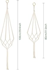 Flintronic Hanging Planters Baskets 4 Pack Cotton Rope Macrame Plant Hangers view 2