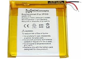 M MCMCONCEPTS MCMConcepts Replacement Battery for Apple iPod Nano 3rd Generation 4GB 8GB A1236