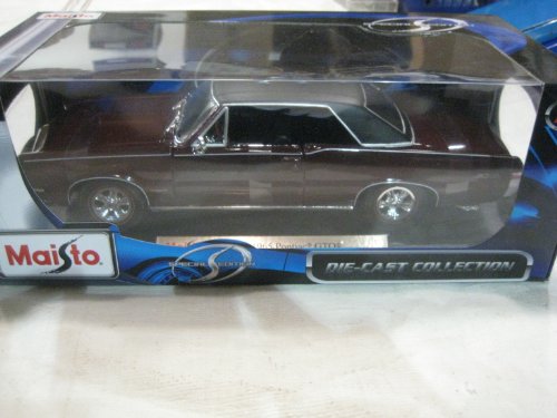1965 Pontiac GTO 1:18 Scale Diecast In maroon With Red Line Tires Special Edition By Maisto 2010