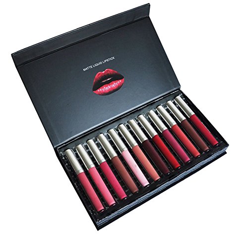Matte Liquid Lipstick, Ochine Waterproof Long-Lasting 12pcs Pigmented Lip Gloss Set