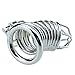 Uleade Male Chastity Device Cock Cage Steel Metal Silver Locked Cage Sex Toy for Men (3 Rings), Lock and 2 Keys Included