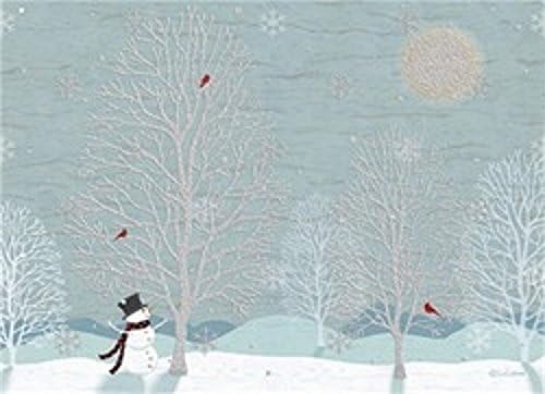 14 Glitter embellished Winter Wonderland cards with full color inside design and matching envelopes in a beautiful keepsake box with magnetic closure and ribbon pull