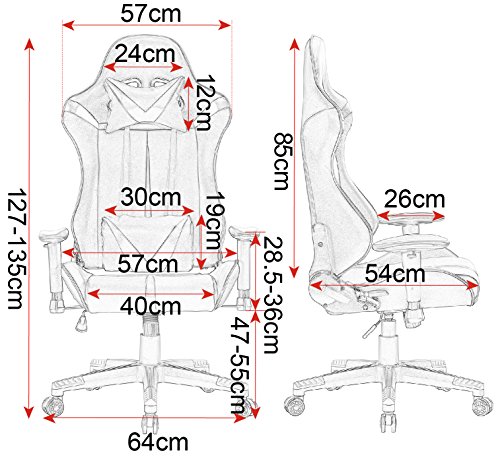 WOLTU-BS13rt-Sedia-Gaming-Gioco-Sedie-da-Ufficio-Girevole-Ergonomica-Lussuosa-con-Cuscini-Poltrona-Schienale-Reclinabile-Ecopelle