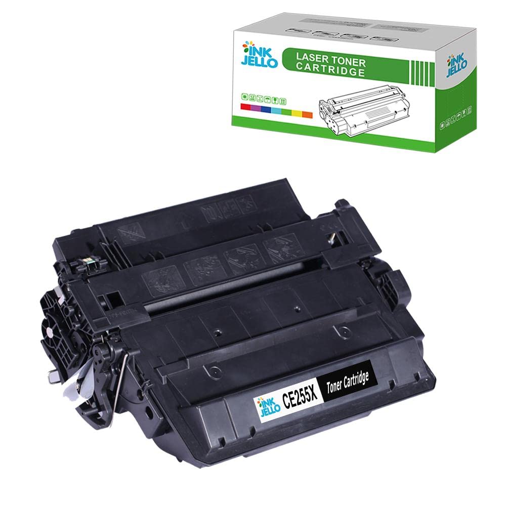 Inkjello Compatible Toner Cartridge Replacement for HP LaserJet Enterprise 500 Flow MFP M525c 500 MFP M525dn 500 MFP M525f P3015 P3015d P3015dn P3015x HP LaserJet Pro M521dn CE255X (Black)
