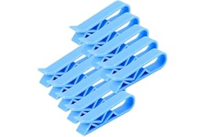 DWUWW 10Pcs Blue Plastic Kitchen Garbage Bin Clip, Set of Bag Clips Anti-Slip Fixation Clamp Trash, Recycling and Compost for Trash Cans and Garbage Bins Janitorial Sanitation Supplies