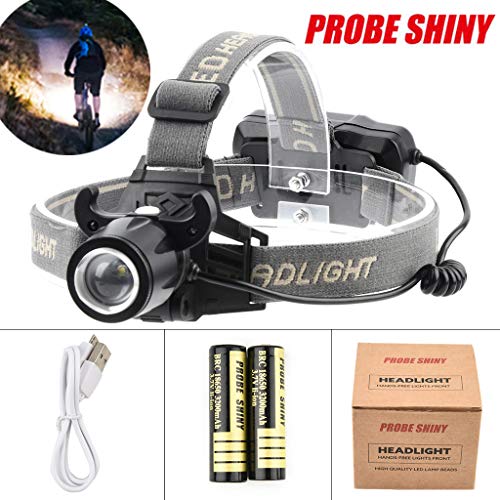 CapsA LED Headlamp Flashlight Cap Clip Light Mini USB Charging Headlight Great for Running Camping Hiking Fishing Outdoors Lightweight Comfortable Headlight (Black)