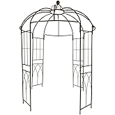 OUTOUR French Style Birdcage Shape Heavy Duty Gazebo,9'Highx 6‘6"Wide,Pergola Pavilion Arch Arbor Arbour Plants Stand Rack fo