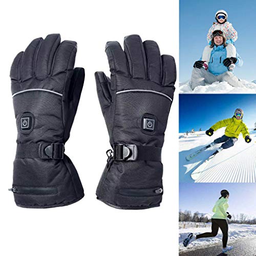 Ranoff Electric Heated Gloves Heat Insulated Thermal Adjustable Temperature Hand Warm Heating Warm Gloves Three-Speed Thermostat (Black)