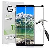 Samsung Galaxy S9 Screen Protector,Creativecase Bubble-Free Scratch Resistant 9H Hardness 3D Curved Full Coverage Tempered Glass Screen Protector for S9