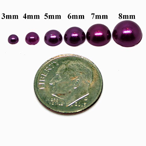 image for 3700pcs Assorted Mixed Sizes Flat Back Pearl Cabochon By Zbella Includ