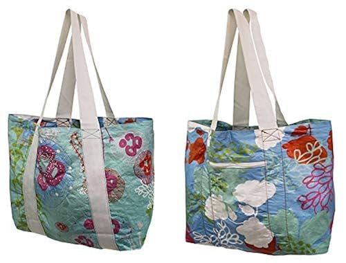 Earthwise Tyvek Reversible Reusable Shopping Tote Beach Pool