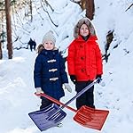 MnM-Home Extra Strong One Piece Construction, Kids/Toddler Plastic Snow - Beach sand Shovel. Two Set, Red-(girl) Blue-(boy).