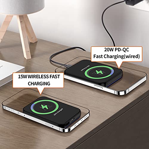 KKM Wireless Power Bank, 5000mAh 15W Mini Portable Charger USB