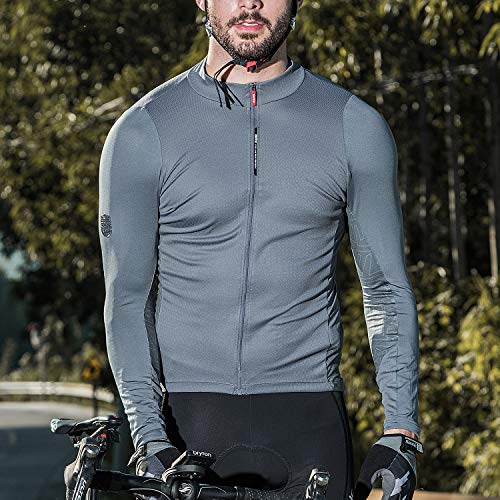 image for Santic Cycling Jersey Men's Long Sleeve Tops Mountain Bike Shirts Bicy