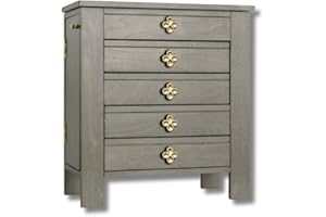 HIVES AND HONEY Hives & Honey Emma Wooden Jewelry Organizer - Tabletop Storage Chest with 4 Drawers, Multi-Compartment Design, Necklace Hooks, 2 Doors & Accent Knobs