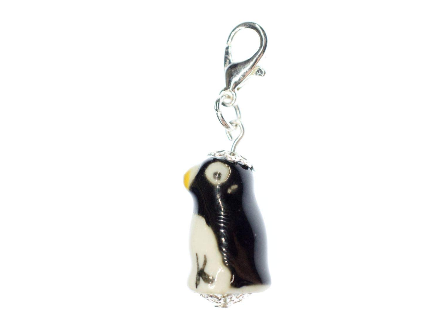 Miniblings Penguin Charm Pendant Bracelet Wristlet Ceramic Antarctic Bird Black