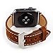 Apple Watch Band, 42mm iWatch Strap Premium Vintage Crazy Horse Genuine Leather Replacement Watchband with Stainless Metal Clasp for All Apple Watch Sport Edition - Brown
