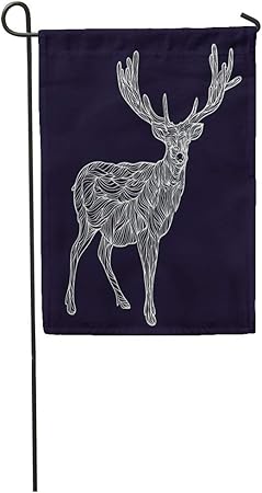 Amazon Com Semtomn Garden Flag Scandinavia Moose Zentangle